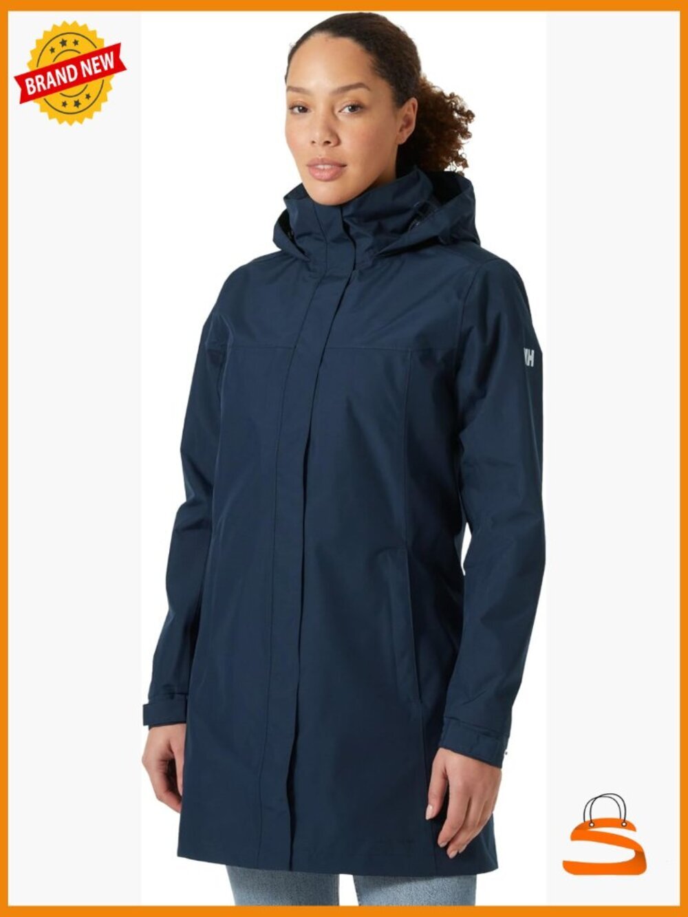 Waterproof Breathable Long Rain Jacket with Hood